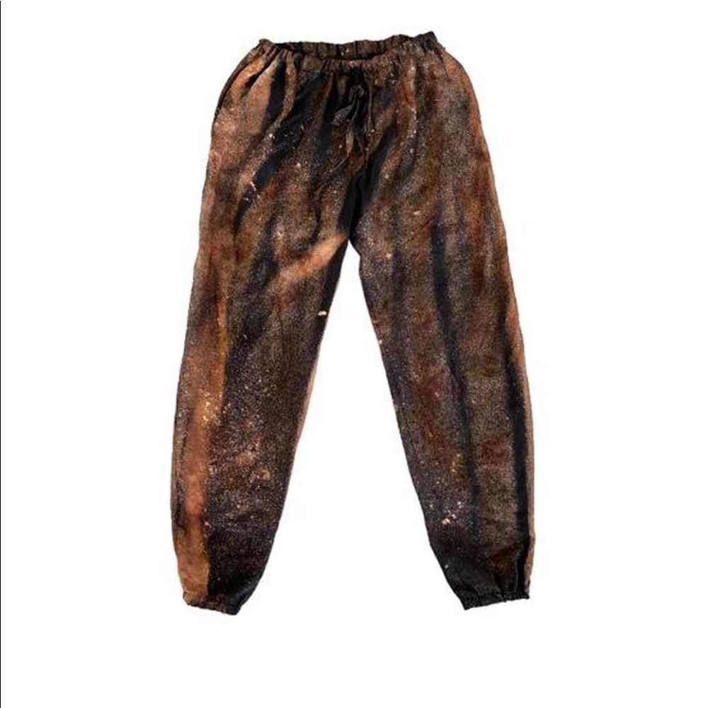 handmade bleached galaxy cargo pants
